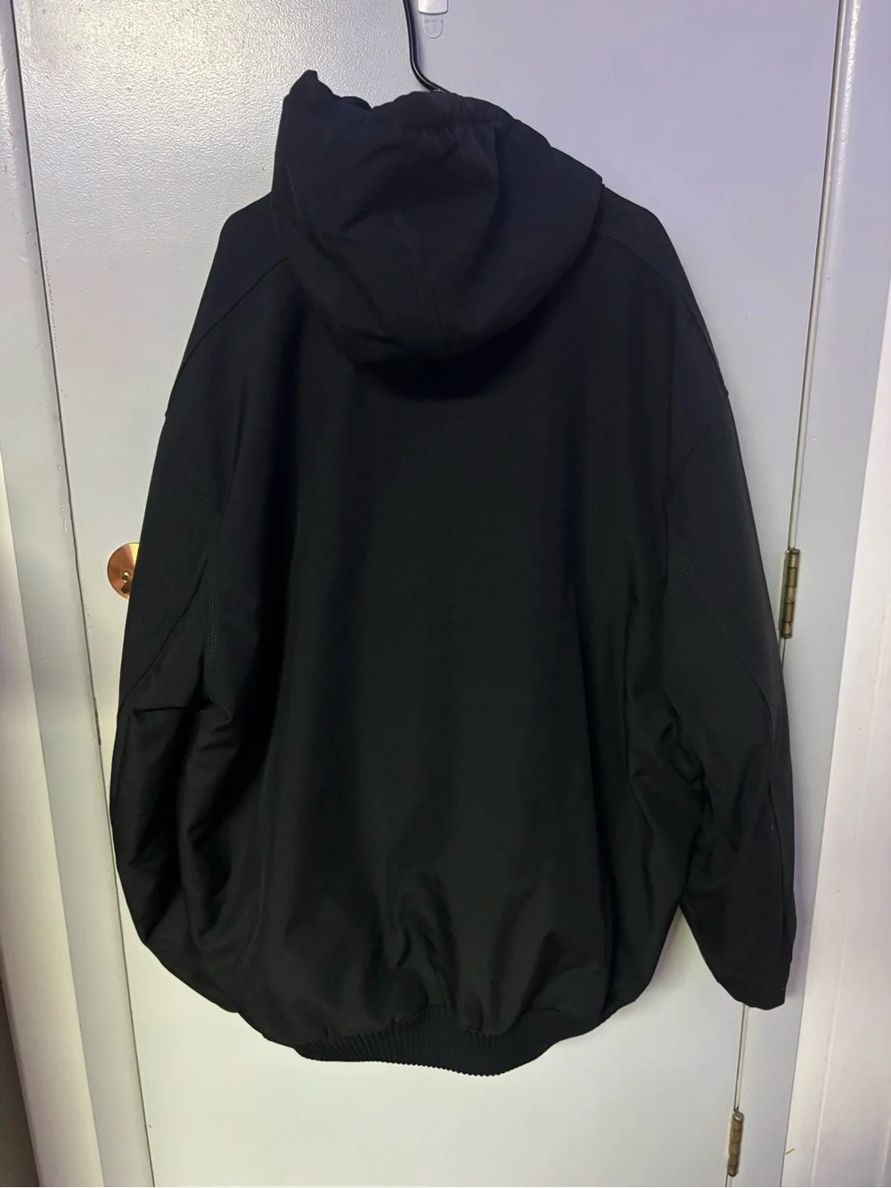 Carhartt Black Quilted Hooded Work Jacket